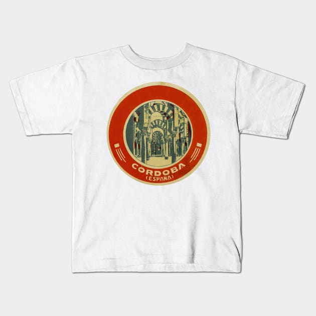 Spain Travel Andalusia Córdoba Vintage Kids T-Shirt by Tropical Blood